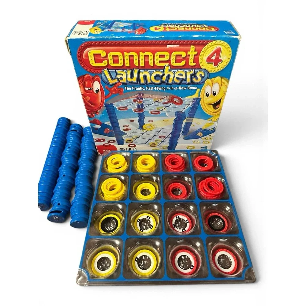 Connect 4 Launchers COMPLETE Milton Bradley 2009 Four in a Row Launch Action